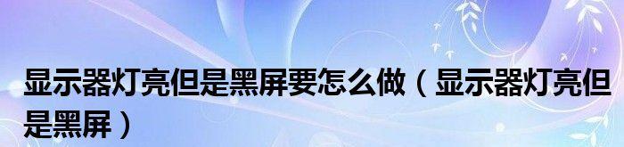 显示器黑屏无法显示？快速诊断与解决方法指南