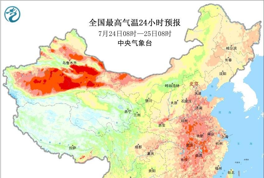本轮降雨形势已转变，南方降雨减少北方增多，高温过程将达到顶点