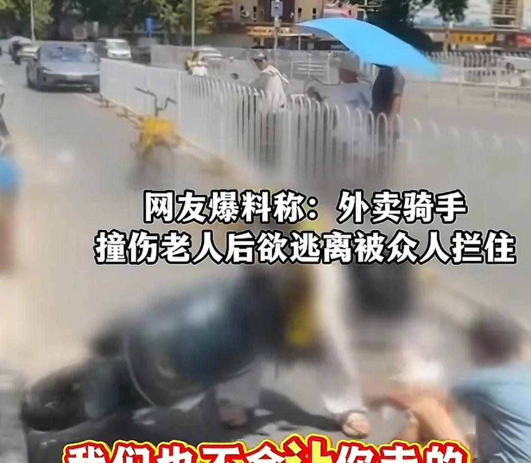 太恶劣！女骑手撞伤老人后想跑，被路人拦住后还动手打人