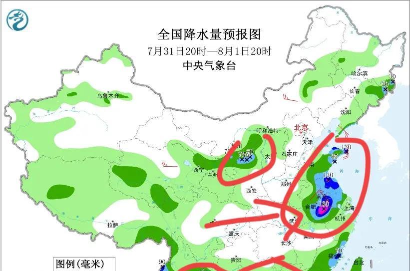 新一轮强降雨范围锁定！今天夜间至8月2日天气预报，暴雨分布如下