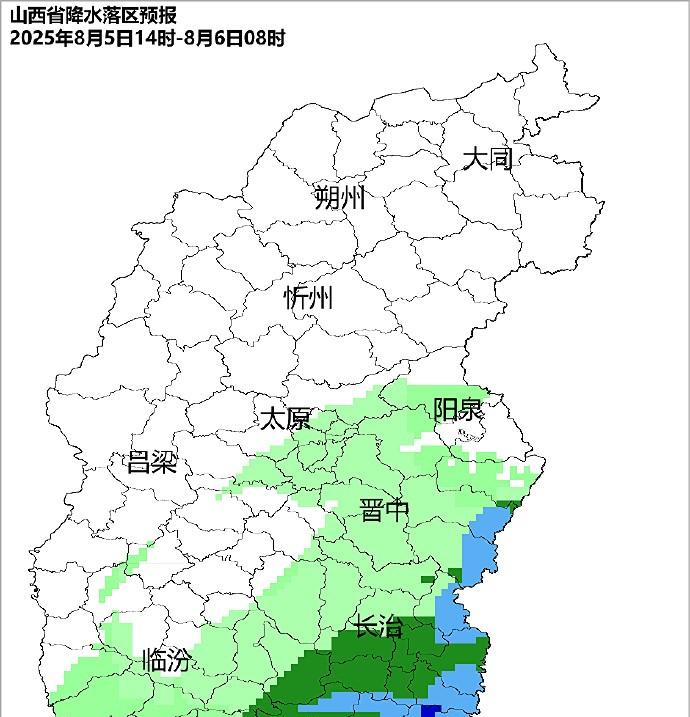 山西降雨中心已定！今晚至明天8月6号天气预报，大雨暴雨分布如下