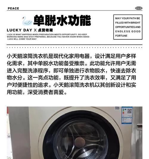 小天鹅洗衣机不脱水原因分析（探究小天鹅洗衣机不脱水的问题及解决方法）