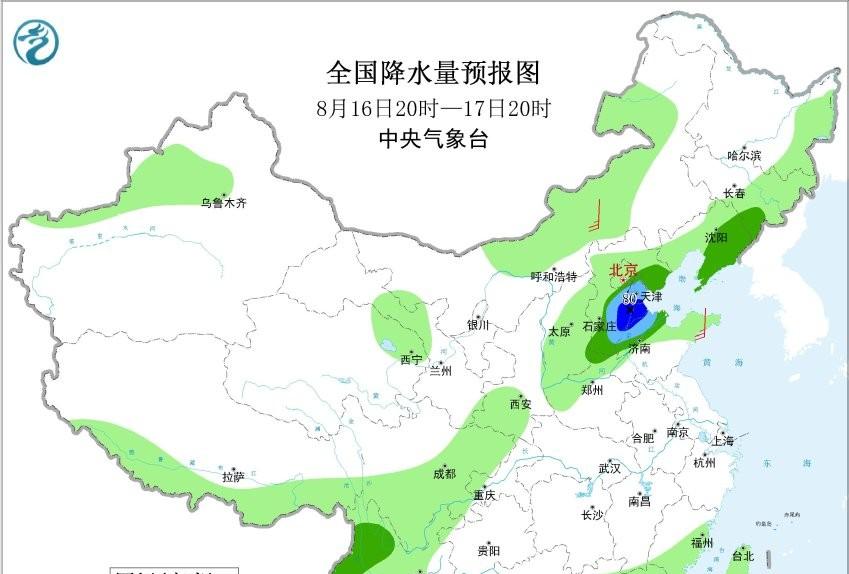 河北！降雨中心已定！明天16~18号天气预报，暴雨大暴雨分布如下