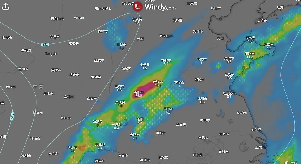 22日起山东降雨偏多，月底冷槽制造冷空气降温，暴雨再次来袭！
