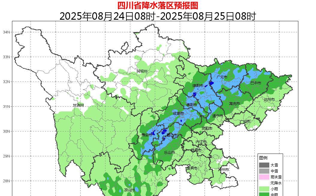 四川！本轮高温确定已完成，明天8月24号天气预报，重点分布如下
