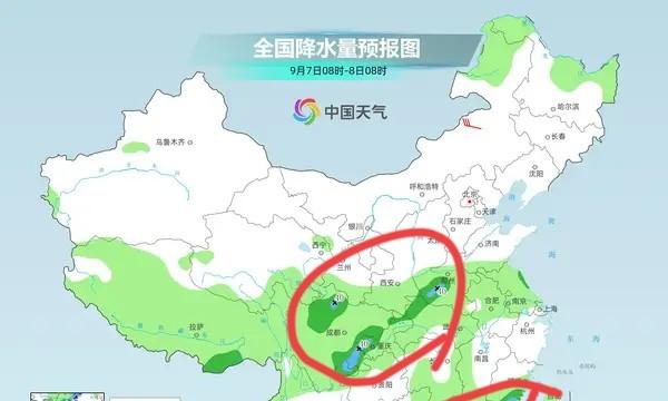 冷空气持续东移，新一轮降雨无缝衔接，明天7号大雨暴雨分布如下